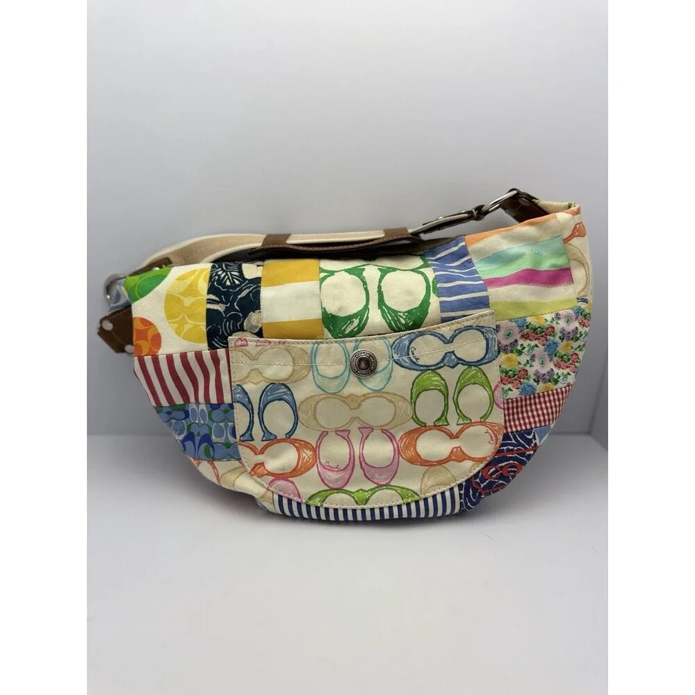 Coach Patchwork Signature Hobo Bag Multicolor Limited Edition Y2K L0673-10450 - Picture 3 of 12